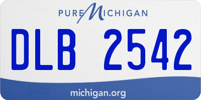 MI license plate DLB2542