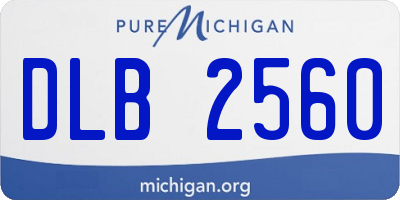 MI license plate DLB2560