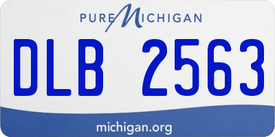MI license plate DLB2563