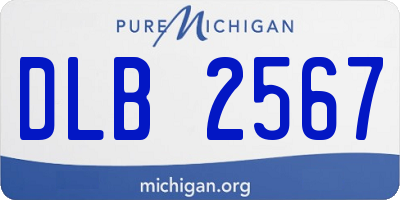 MI license plate DLB2567