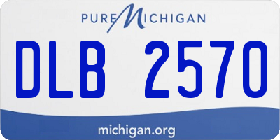 MI license plate DLB2570