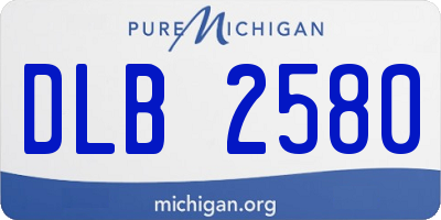 MI license plate DLB2580