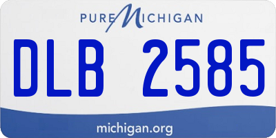 MI license plate DLB2585