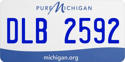 MI license plate DLB2592