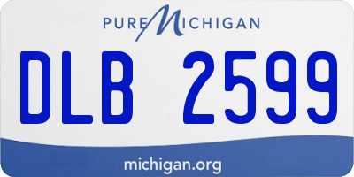 MI license plate DLB2599