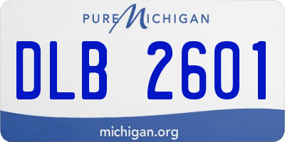 MI license plate DLB2601