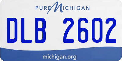 MI license plate DLB2602