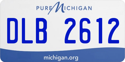 MI license plate DLB2612