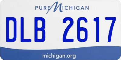 MI license plate DLB2617