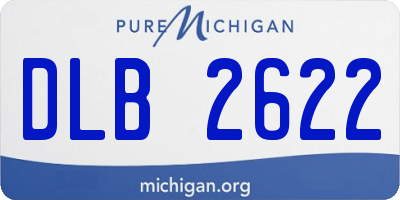 MI license plate DLB2622