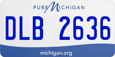 MI license plate DLB2636
