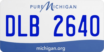 MI license plate DLB2640