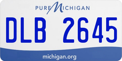 MI license plate DLB2645
