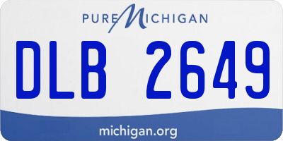 MI license plate DLB2649