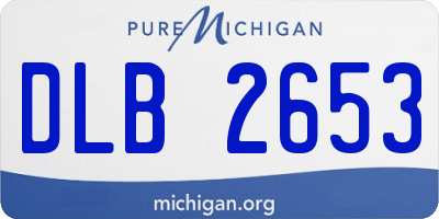 MI license plate DLB2653