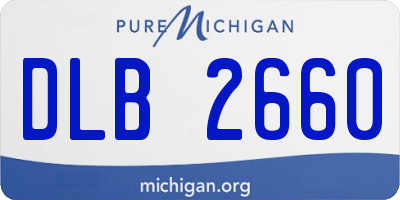 MI license plate DLB2660