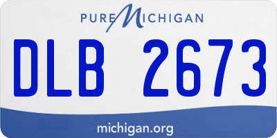 MI license plate DLB2673