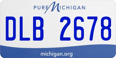 MI license plate DLB2678