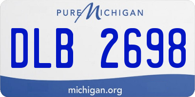 MI license plate DLB2698