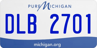 MI license plate DLB2701