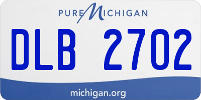 MI license plate DLB2702