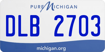 MI license plate DLB2703