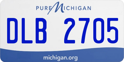 MI license plate DLB2705