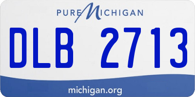 MI license plate DLB2713