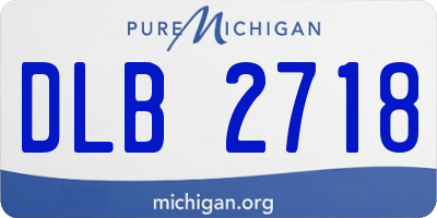 MI license plate DLB2718