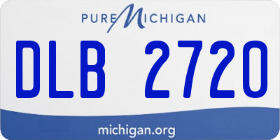 MI license plate DLB2720