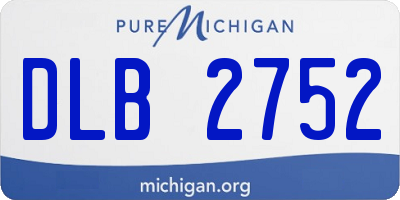 MI license plate DLB2752