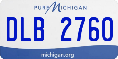 MI license plate DLB2760