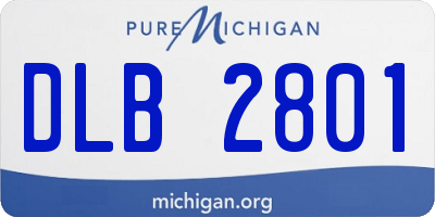 MI license plate DLB2801