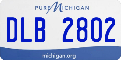 MI license plate DLB2802