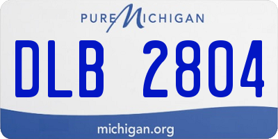 MI license plate DLB2804