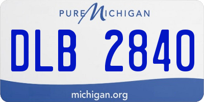 MI license plate DLB2840