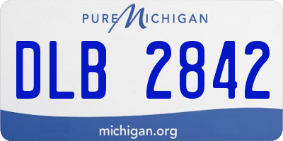 MI license plate DLB2842