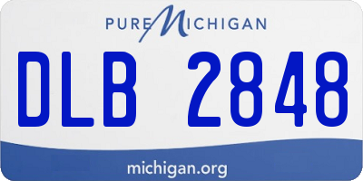 MI license plate DLB2848