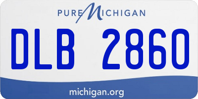 MI license plate DLB2860