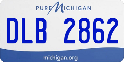 MI license plate DLB2862