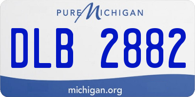 MI license plate DLB2882