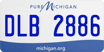 MI license plate DLB2886