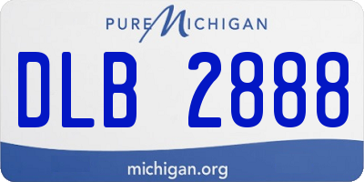 MI license plate DLB2888