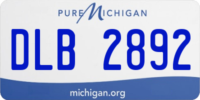 MI license plate DLB2892