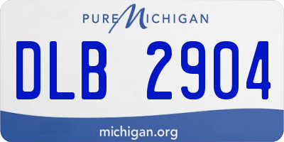 MI license plate DLB2904