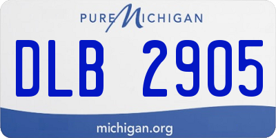 MI license plate DLB2905