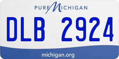 MI license plate DLB2924