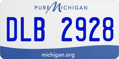 MI license plate DLB2928