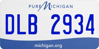 MI license plate DLB2934