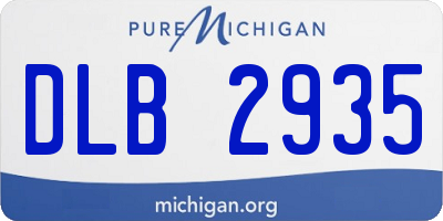 MI license plate DLB2935